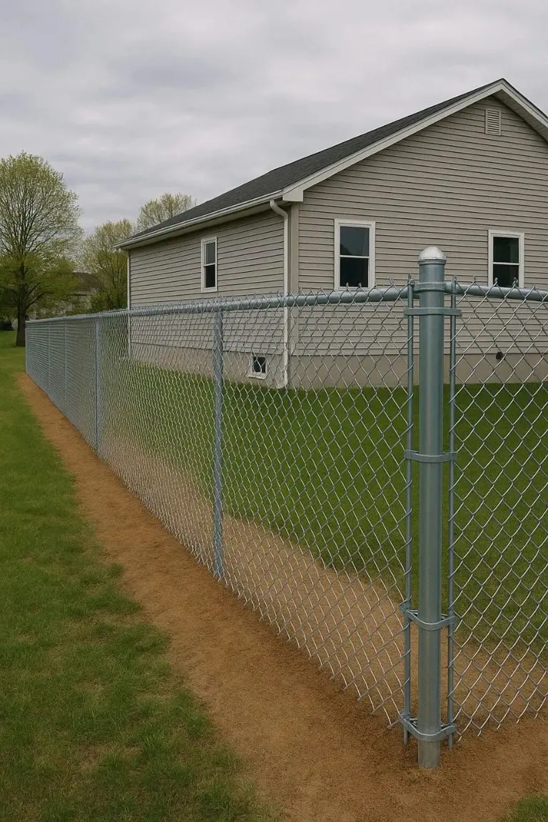 Galvanized chain link fence