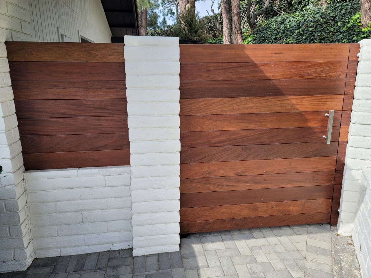Horizontal hardwood gate and fence panel