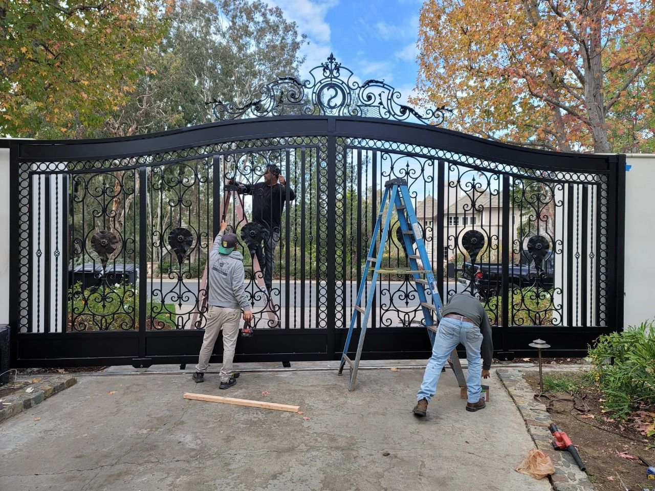 AER team at work on a custom iron gate